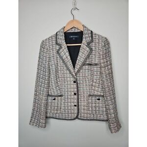 Brooks Brothers Blazer Women 10 Tweed Metallic Boucle Lady Jacket Old Money Chic